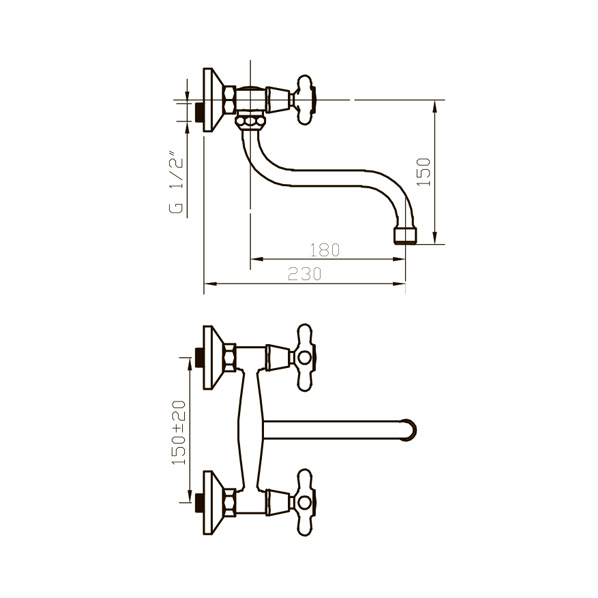052 Retro  Смеситель для кухни  ARGO kran 052retro - Вид №1