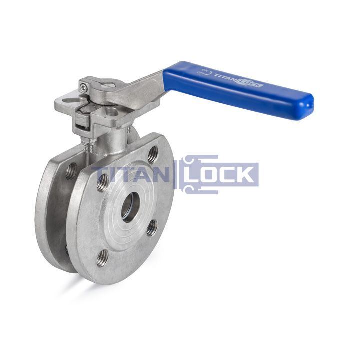 Кран шаровый межфланцевый нерж 304, DN50 TL050BVFS TITAN LOCK  - Вид №1