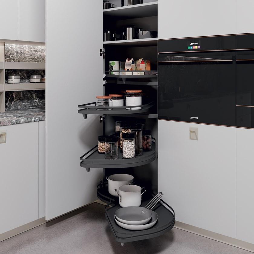 Febal Casa Линейная лакированная кухня с ручками sun-id-1516152 - Вид №4