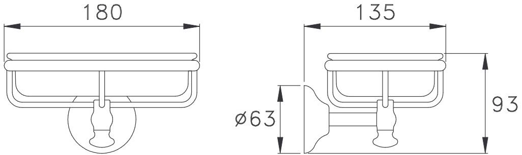 RUBINETTERIE STELLA Настенная мыльница из металла Roma sun-id-1365209 - Вид №1