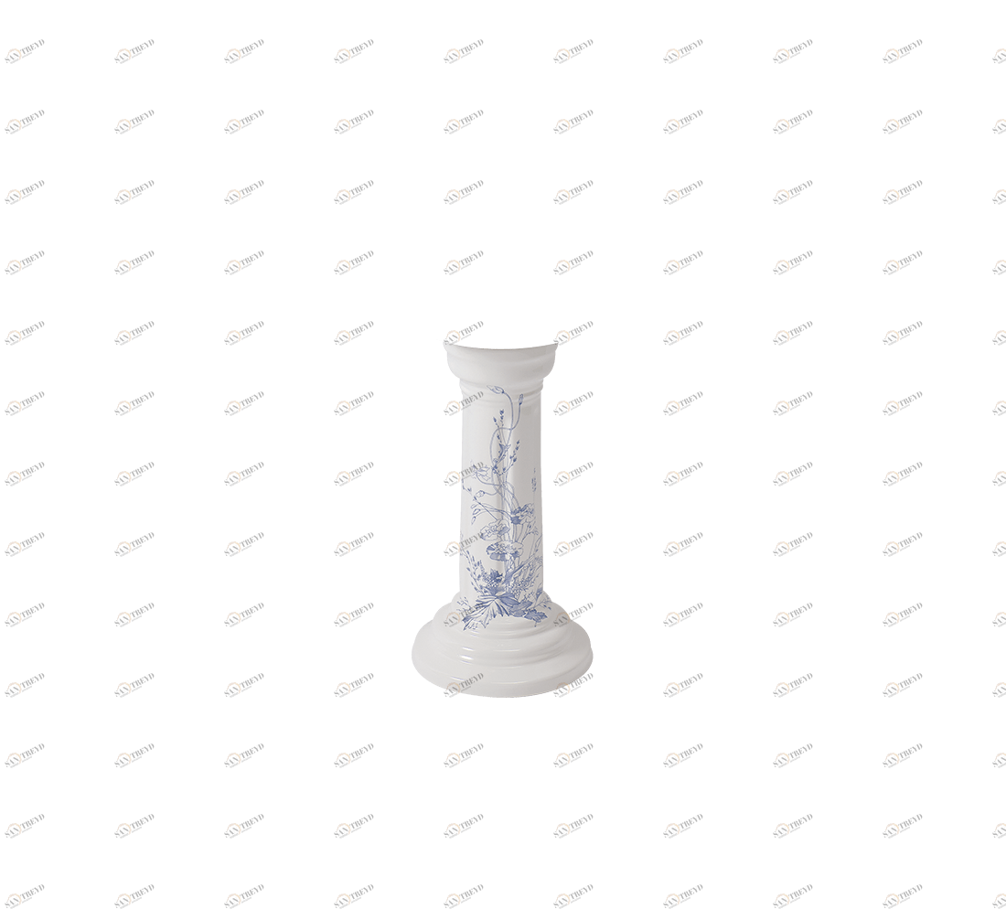 Gentry Home Таз большой белый Victorian Синий узор GH101014