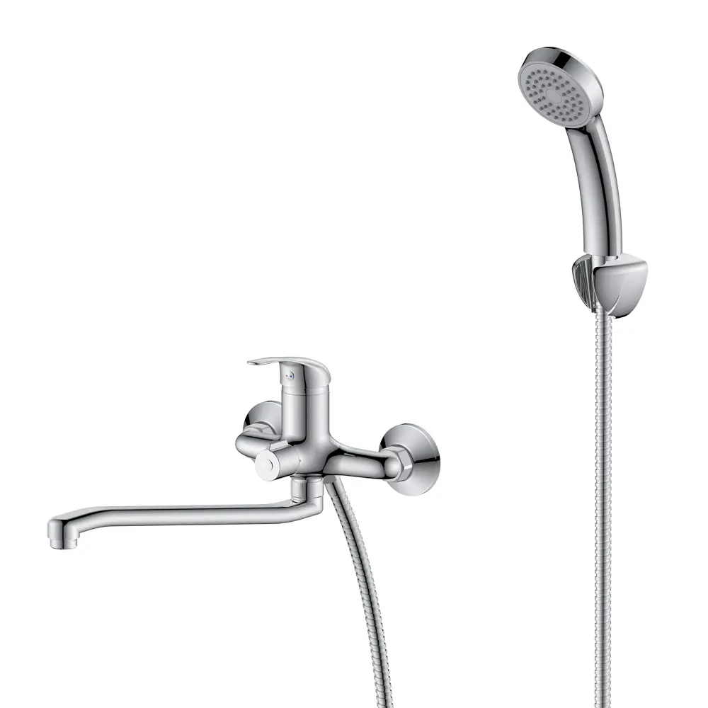 Смеситель для ванны KONSENSA Мауро с поворотным изливом и душевым комплектом 89396331 STLM-1583810