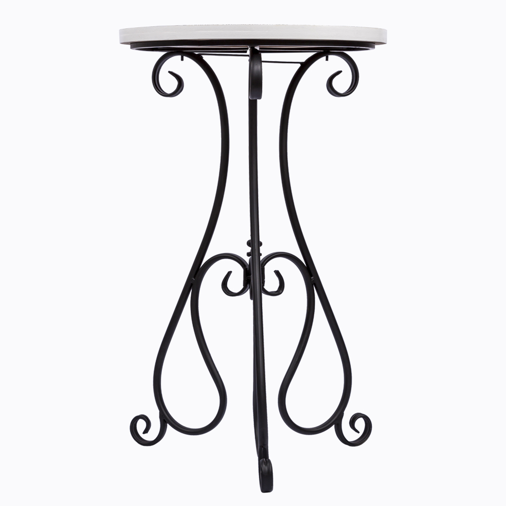 Кофейный столик круглый черно-белый с рисунком 50 см "Индия" Fornasetti BYOBJECT FORNASETTI 014304 Белый;черный Object Desire  - Вид №1