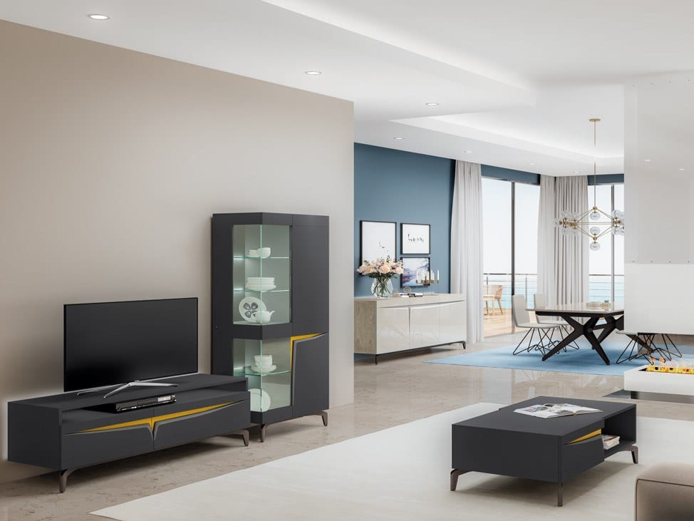 Низкий деревянный шкаф для телевизора с распашными дверцами animovel Iris ARCH-00148977 - Вид №1