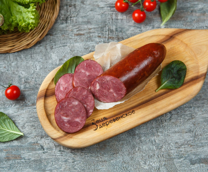 7316 Колбаса Деревенская говяжья п/к кольцо Вкусляндия 