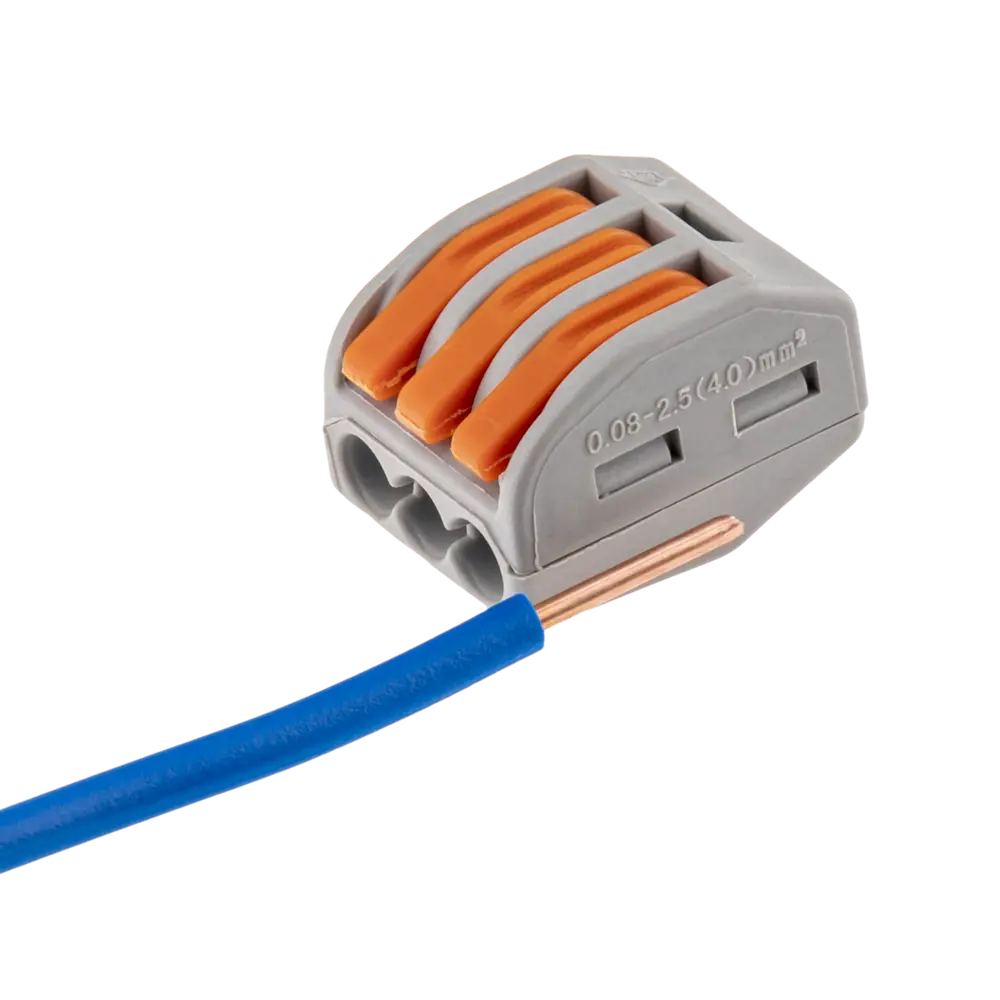 84746778 Клеммы соединительные монтажные с рычажком Duwi СМК 222-413 3-проводные 4мм² серые 50шт 26638 9 STLM-1109494  - Вид №8