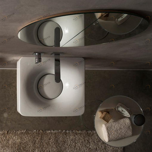 6001 Подвесная раковина настенная овальная Scarabeo Ceramiche  белая 