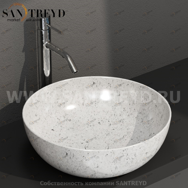 B6T45GG Накладная раковина на столешницу  круглая Ceramica Globo T-EDGE