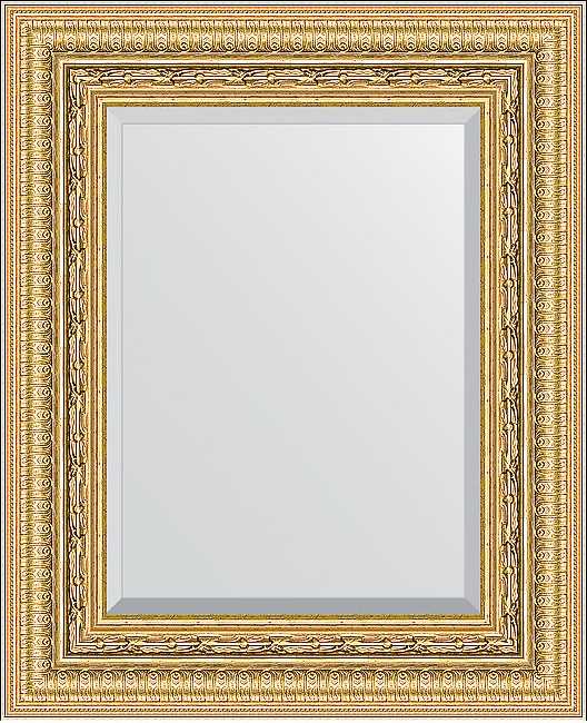 BY 1366 Зеркало с фацетом в багетной раме - сусальное золото 80 mm EVOFORM Exclusive