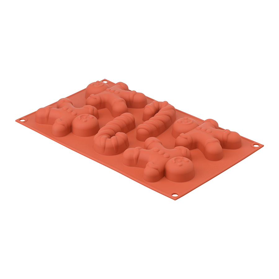 26.106.00.0065 Форма для приготовления печенья ginderbread man, 33,6 х 18 х 2,4 см, силиконовая Silikomart  - Вид №4