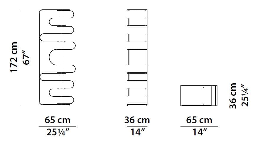 Алюминиевая двухсторонняя самонесущая Книжная полка Baxter Dune ARCH-00046617 - Вид №7