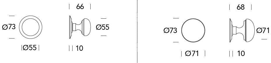 Reguitti Ручка дверная из латуни Cosmo Ah56pf73r** - Вид №2