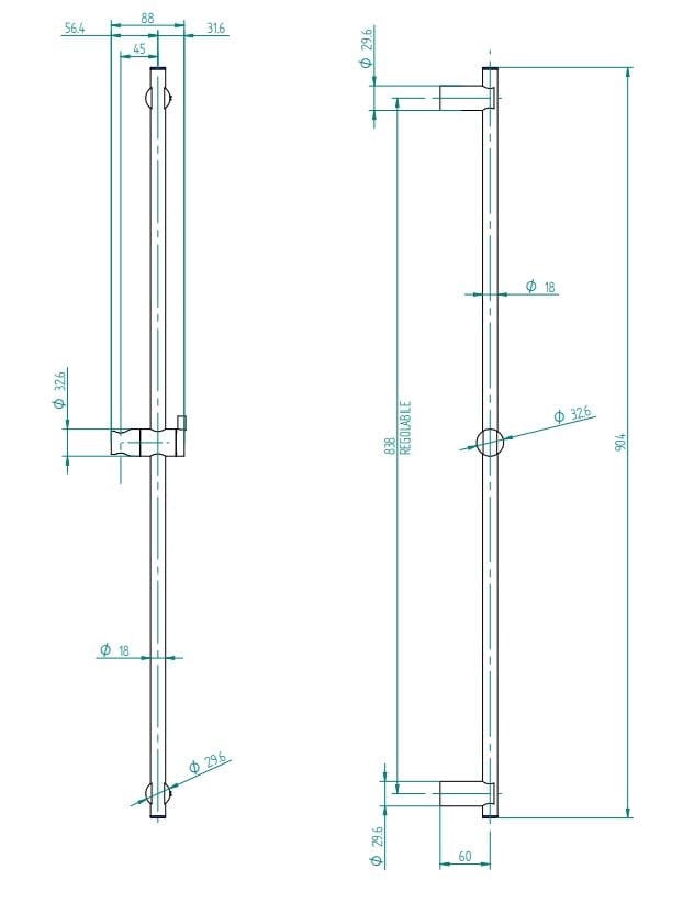 Стержень из нержавеющей стали с ручным душем Zazzeri Z316 MONO ARCH-00121718 - Вид №2