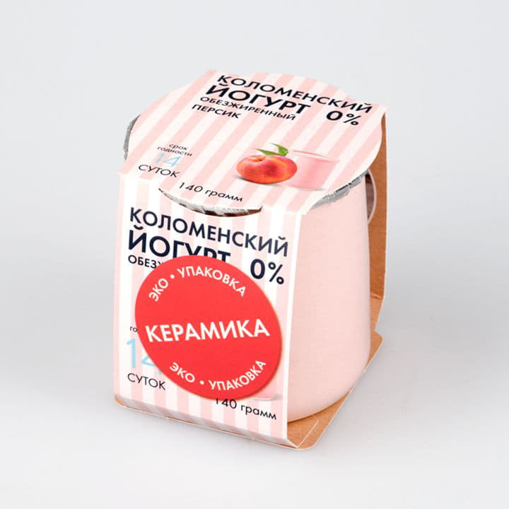 Йогурт Коломенский Персик Легкий 0% Коломенское молоко 140 г БЗМЖ Santreyd 6105