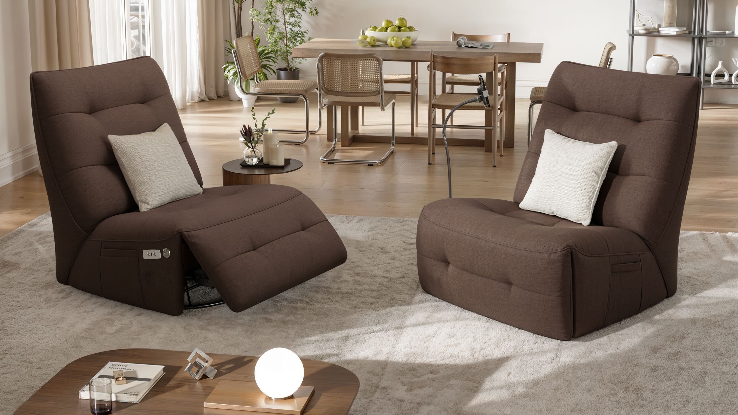 Тканевое вращающееся кресло с подставкой для ног Sofanella Боно ARCH-00054971 - Вид №3