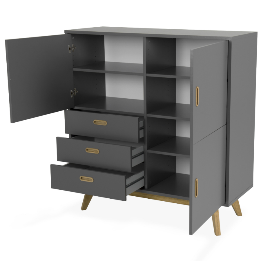 Тумба под ТВ Tenzo Bess, 120х114х43 см, дуб, серая 2166014 - Вид №2