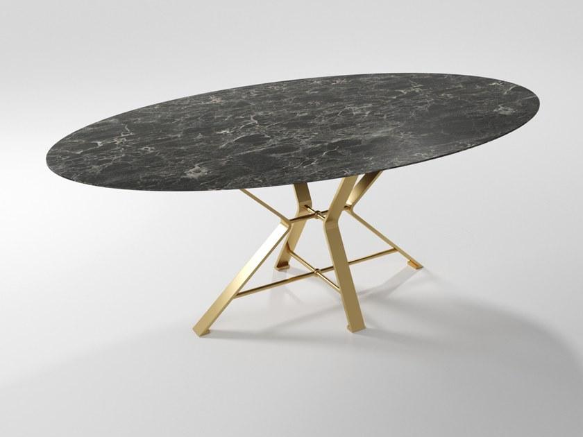 Barel Стол с лезвиями из цельного железа и столешница из hpl Lama sun-id-1439596 - Вид №1