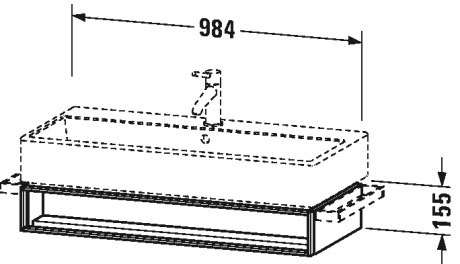 VA602804343 Vero Air Тумбочка подвесная Базальт матовый, декор Duravit - Вид №1