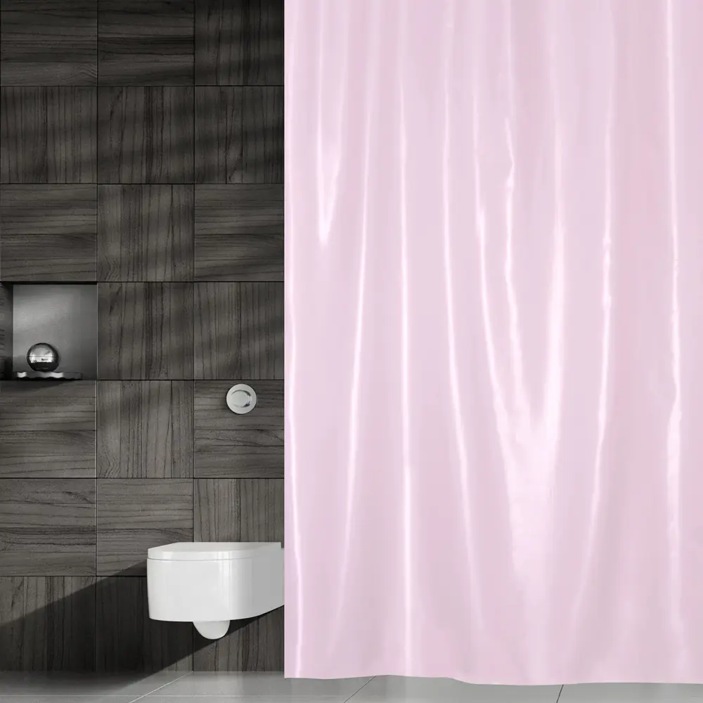 Штора для ванны Brillar pink, 180х200 см, полиэстер, цвет розовый WESS STLM-2015674 - Вид №8