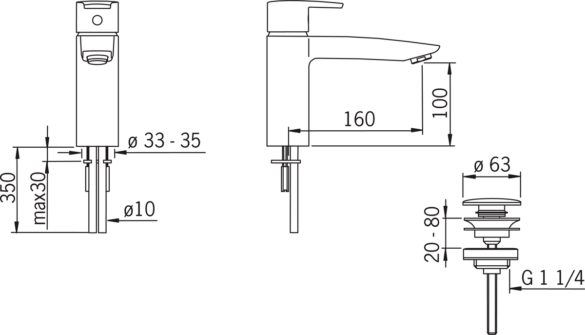 Oras 2805 Смеситель для умывальника 2805 Cubista Хром  - Вид №1
