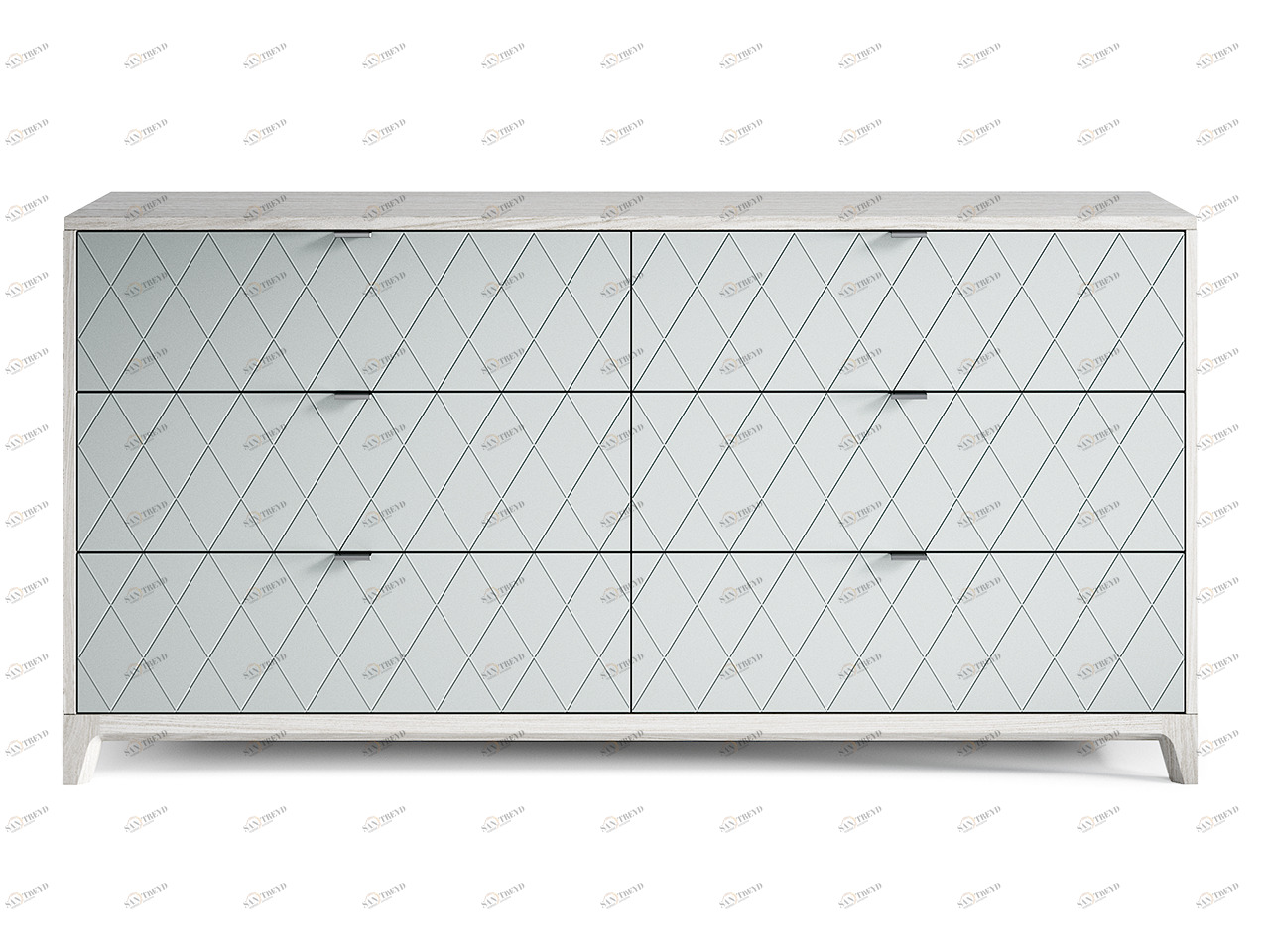 Комод для спальни с 6 ящиками беленый дуб "Гравировка 7" Case №3 THE IDEA ДИЗАЙНЕРСКИЕ 210204 Белый 