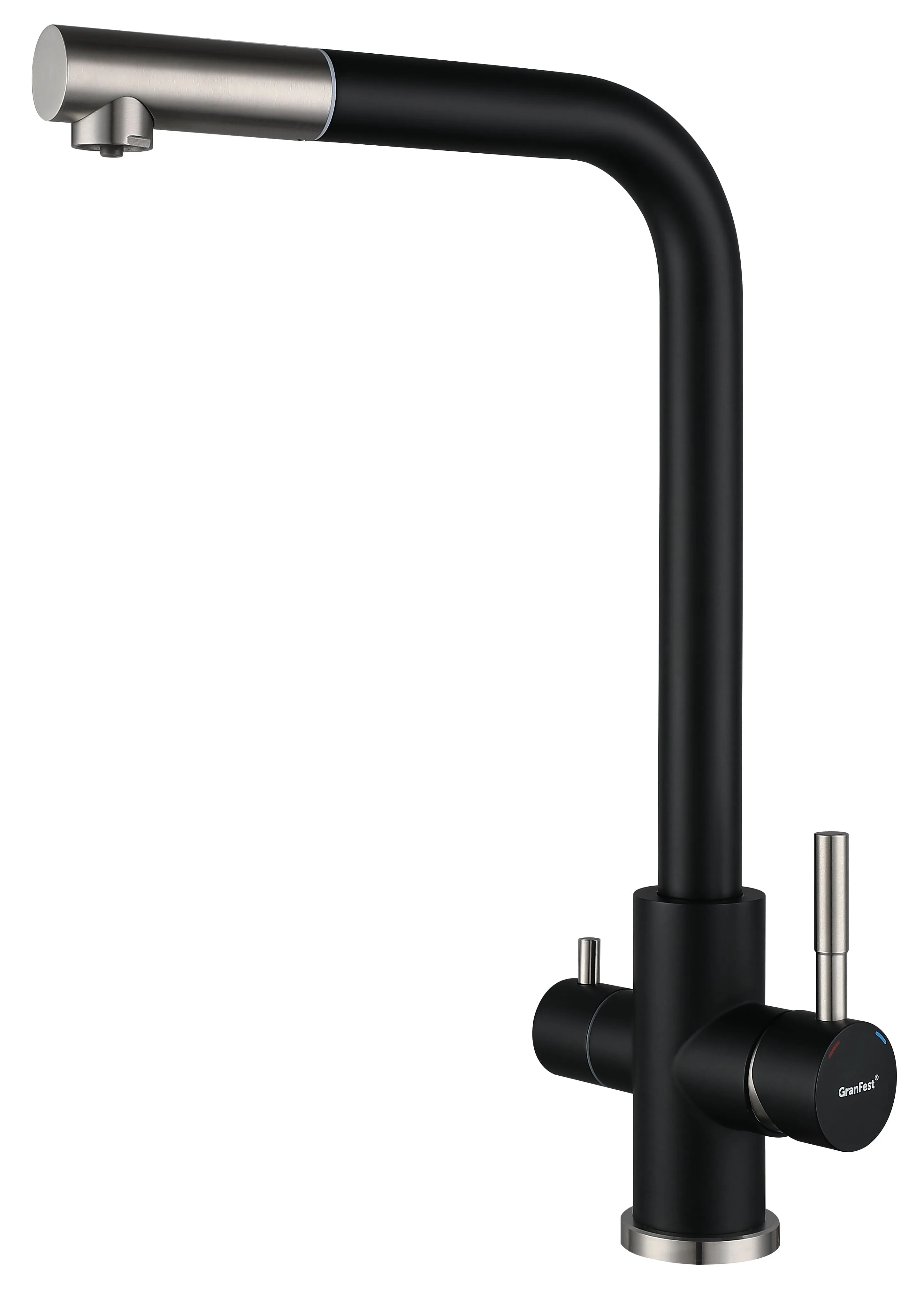 Кухонный смеситель Z-5421 черный GranFest QUARZ