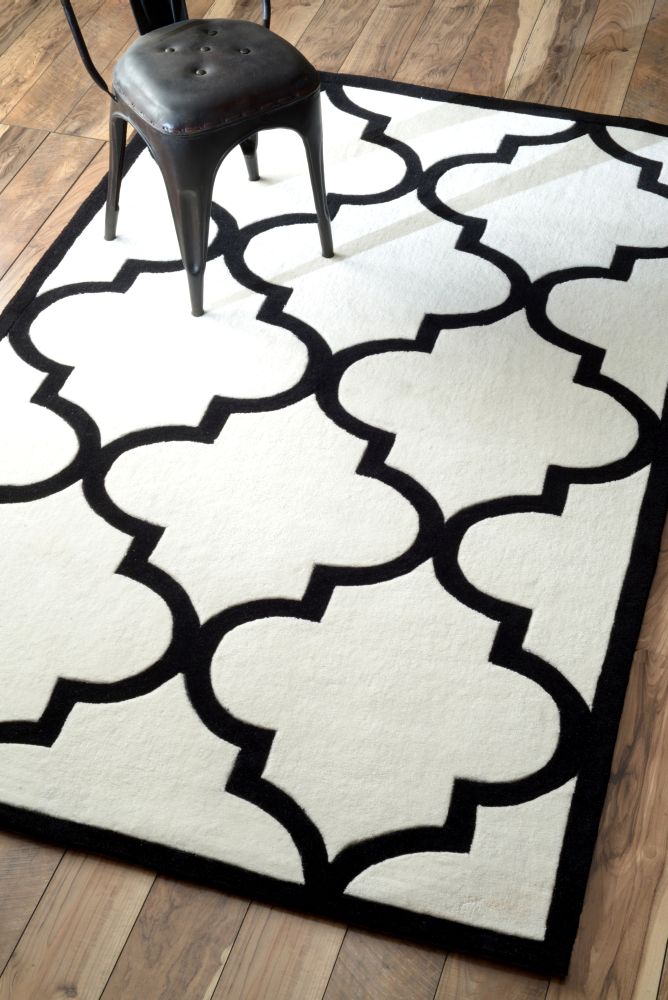 Ковер Trelli белый 140х200 DOLLY CAPRETS ДИЗАЙНЕРСКИЕ, ТРЕЛЬЯЖНЫЙ УЗОР 015108 Белый;чёрный  - Вид №1