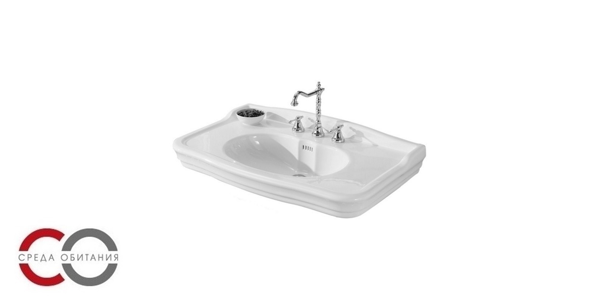 0911 Подвесная раковина настенная овальная Olympia Ceramica IMPERO STYLE белая - Вид №1