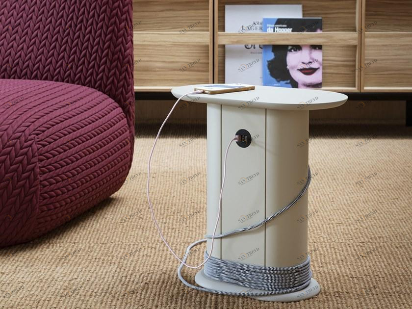 Miniforms Овальный металлический журнальный столик с разъемом usb sun-id-1369936