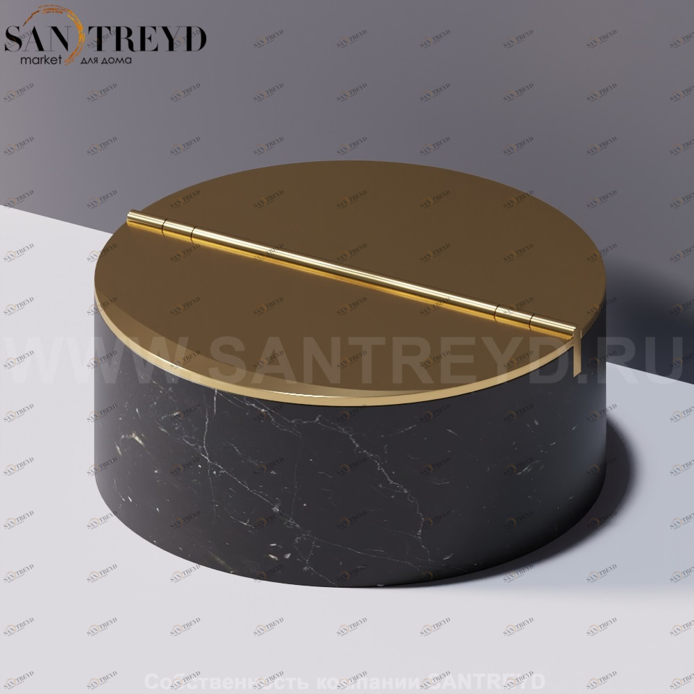 Agape CONSTELLATION Контейнер из черного мрамора с крышкой из бронзы ACOM0305NM