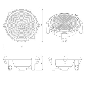Натуральный алюминиевый потолочный светильник