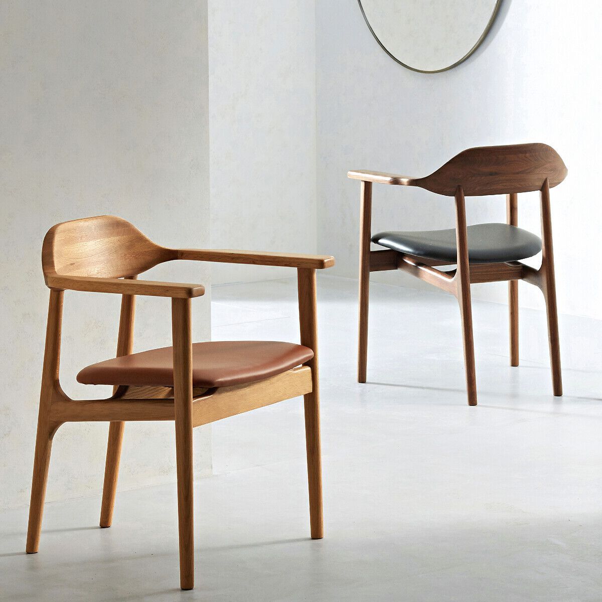 Стул из дуба и кожи с подлокотниками AMPM ARIÉ ARCH-00050911 - Вид №4