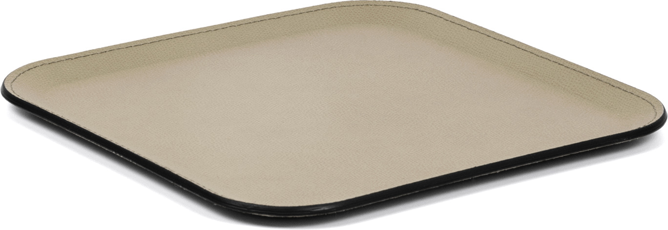 Виктор Квадратный Поднос - 25x25 см / зернистая кожа_черный