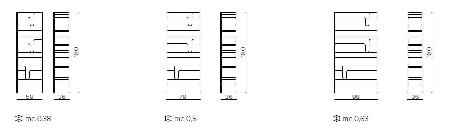 Отдельно стоящий книжный шкаф из листового металла True Design ARCH-00089193 - Вид №12