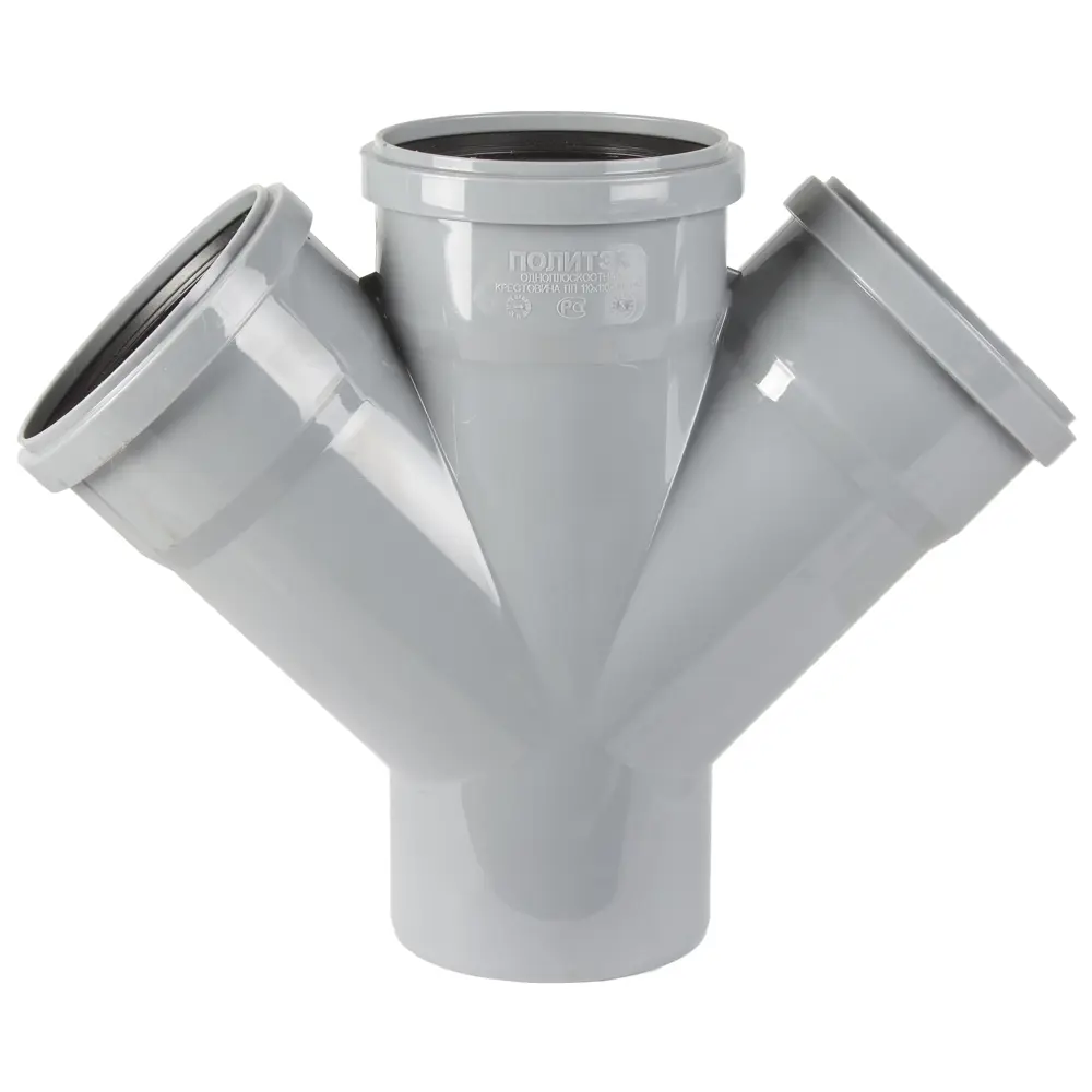 Крестовина канализационная Политэк 110 мм для разветвления труб 11738991 STLM-0001465 - Вид №1