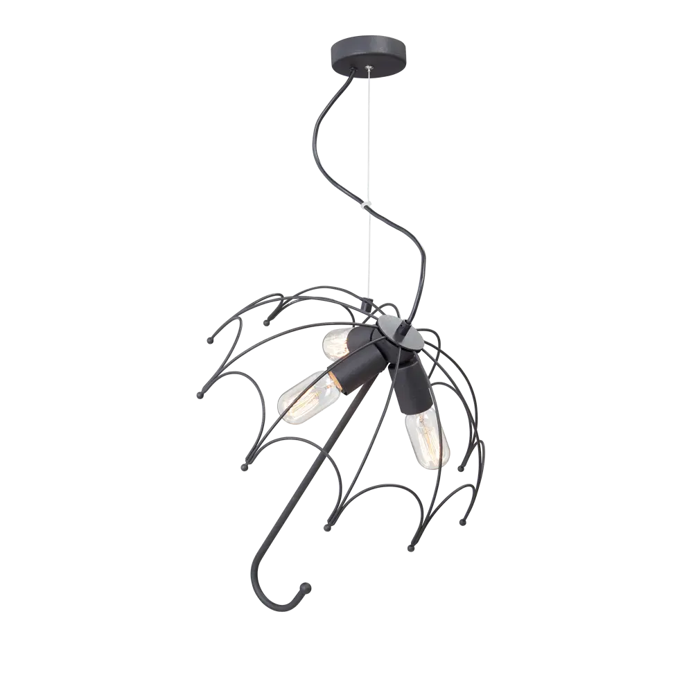 Люстра подвесная Vitaluce Зонт 3 лампы 9м² E27 цвет черный матовый STLM-2021665 - Вид №2