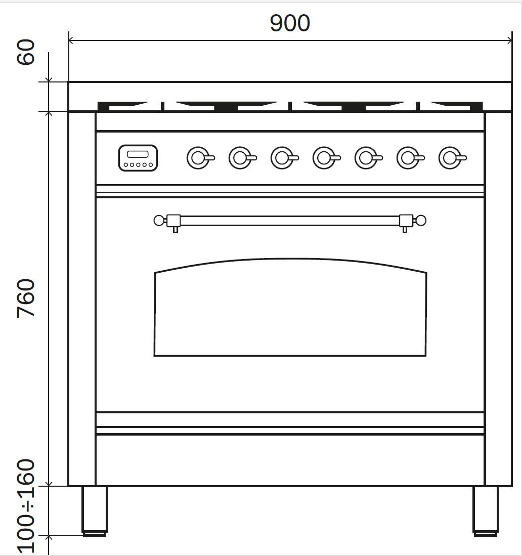 Отдельно стоящая кухня из нержавеющей стали Ilve Nostalgie ARCH-00004561 - Вид №2