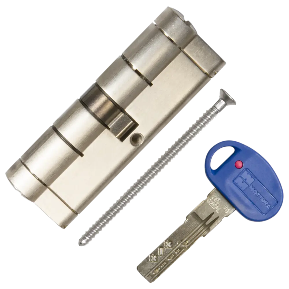 Цилиндр Mottura Champions Pro CP4D464601, 41x10x41 мм, ключ/ключ, цвет матовый никель STLM-2199546 - Вид №1