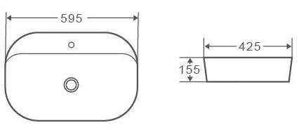 GR-3027 Накладная раковина на столешницу  прямоугольная Grossman  - Вид №2