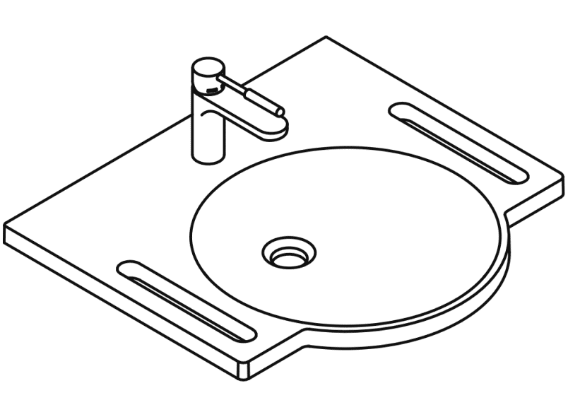 950.19.001 Комплект умывальника и смесителя HEWI Waschtische  - Вид №2