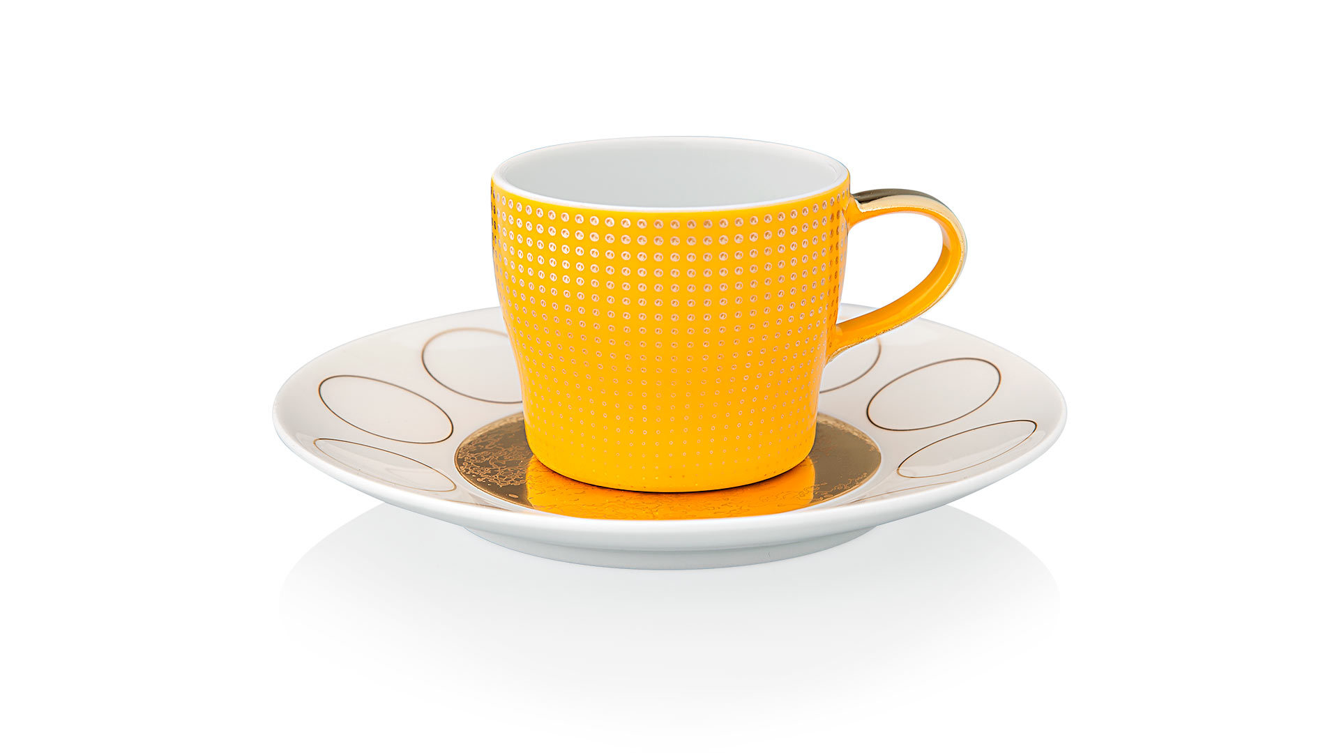 10578971 Furstenberg Набор чашек для эспрессо с блюдцами Furstenberg "Лунный свет" 70мл (желтая и фиолетовая), 2 шт, п/к Фарфор, Керамика  - Вид №2