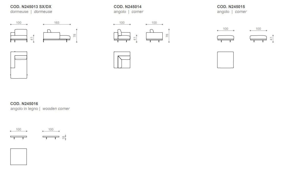 Секционный тканевый диван на основе массива дерева Nube Italia Sailor ARCH-00115860 - Вид №5