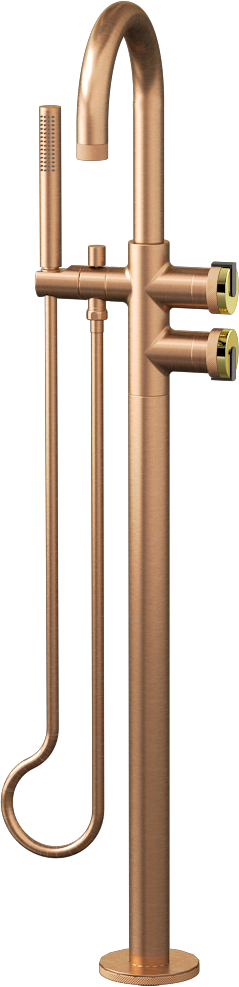 E-11554-R1PB-L1BK-BRG Смеситель напольный отдельностоящий (внешняя часть) GRAFF MOD+