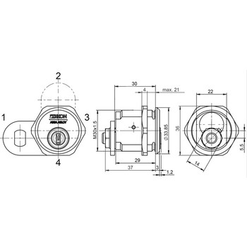 Замок для шкафчика IKON N320 Santreyd LK01-779
