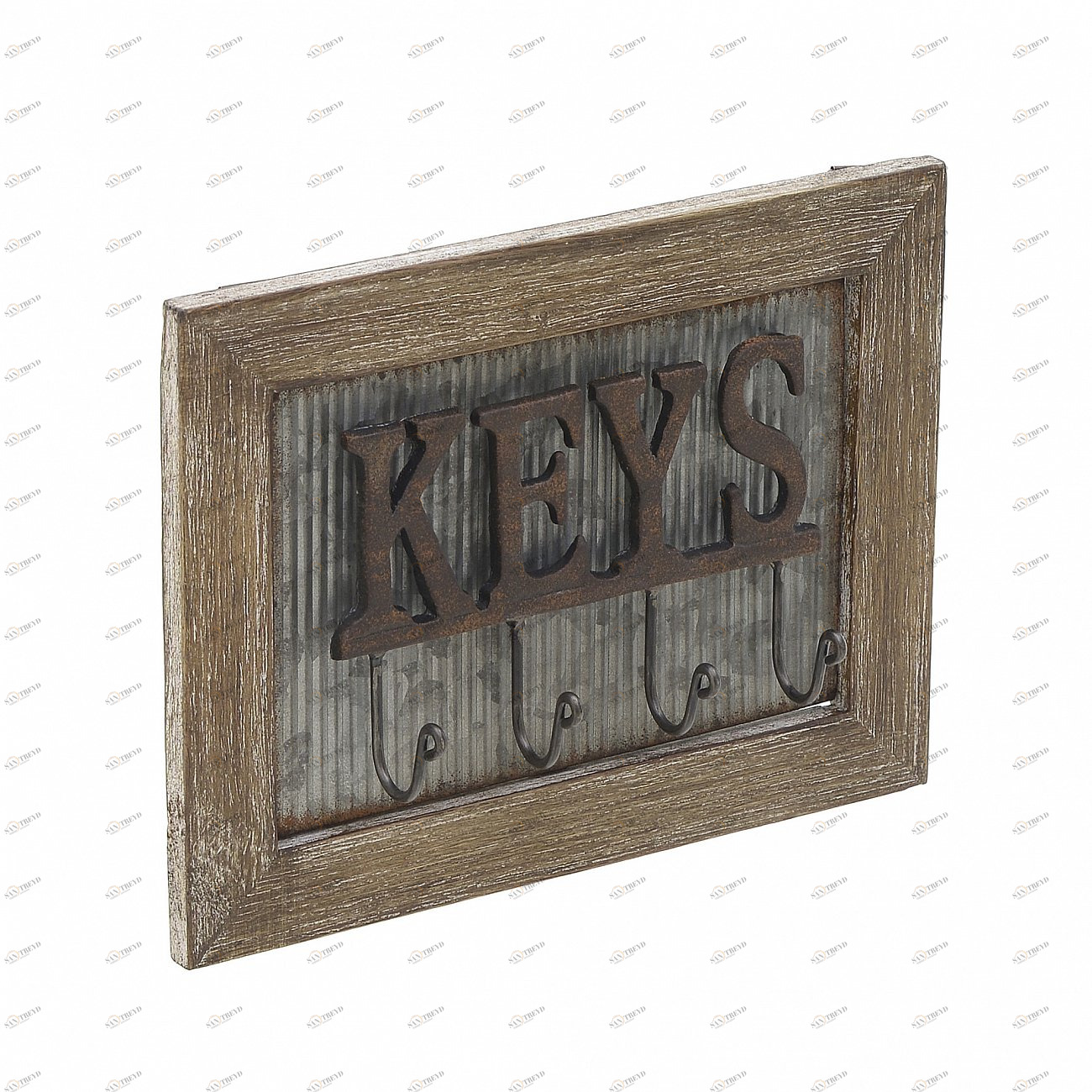 Ключница деревянная на 4 крючка коричневая Keys TO4ROOMS НАДПИСИ 00-3893786 Коричневый;серый 