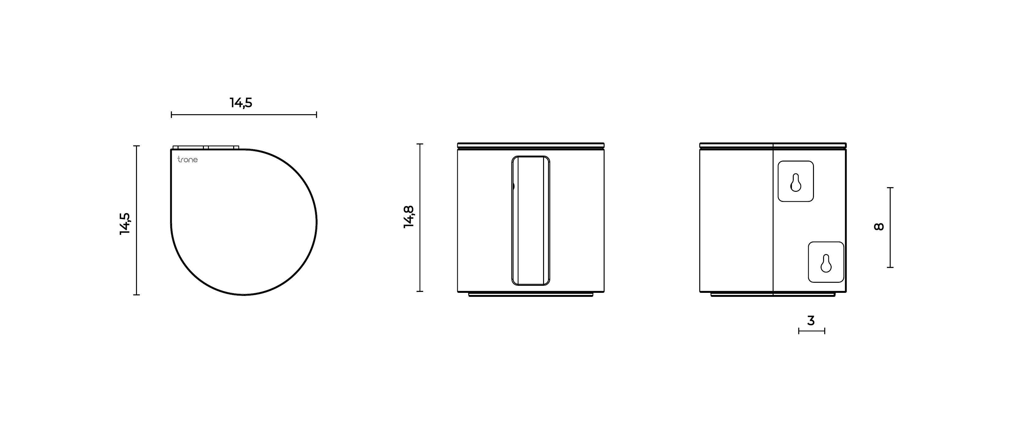 Держатель для туалетной бумаги, туалетная щетка и мусорное ведро Trone Trium ARCH-00016864 - Вид №1