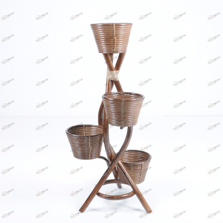 Цветочница круглая с 4 подставками 101х50 см темный коньяк Calamus Rotan VINOTTI  00-3885417 Коричневый 