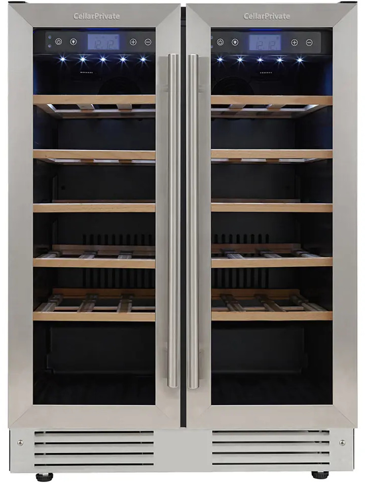 91023648 Винный шкаф Cellar Private CP042-2T 59.50x82x61 см 42 бутылки цвет черный/светло-серый STLM-0445485