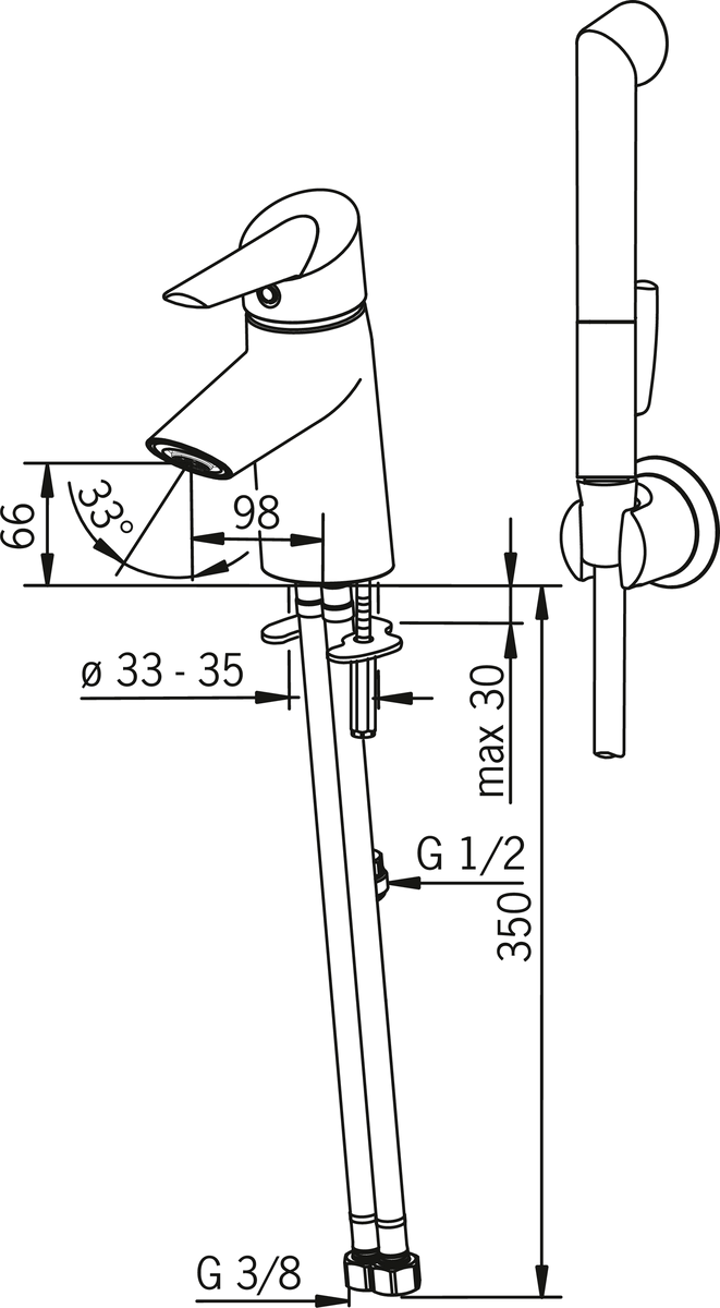 Oras 2712FG Смеситель для умывальника 2712FG Optima Хром  - Вид №3