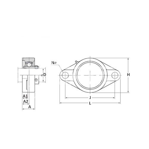 IS1930 Корпус подшипника FL208PL (бел. пласт) ISKRA  - Вид №1